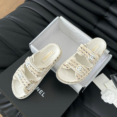 Mule Sandals Sheepskin Beige Cream