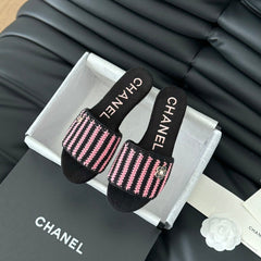 Sheepskins Knit Slippers Black Pink