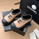 SHORT BOOTS IN BEIGE CREAM MIX BLACK RUBBER