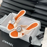 VIVID ORANGE FABRIC CC SLIDE SANDALS