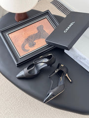 HIGH HEELS WAIST CUTTING IN BLACK CALFSKIN