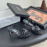 HIGH HEELS SANDALS IN BLACK SHEEPSKIN