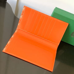 RICHELIEU CHECKBOOK WALLET 19 IN RED ORANGE GOYARDINE CANVAS AND CALFSKIN