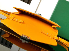 CHYPRE WALLET-POUCH 21 IN YELLOW GOYARDINE CANVAS AND CALFSKIN