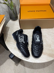 FOOTPRINT SOCCER SNEAKER IN BLACK CALFSKIN