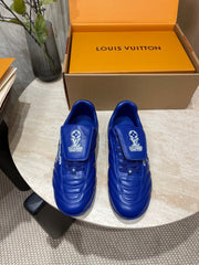 FOOTPRINT SOCCER SNEAKER IN COBALT BLUE CALFSKIN
