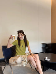 MIUMIU SHORT-SLEEVE KNIT TOP STYLE 409