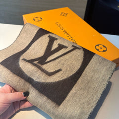 SCARF 180 CM IN KHAKI BROWN CASHMERE 394489