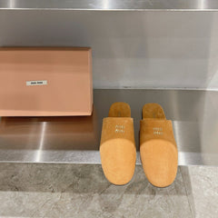 Mules Slippers Copper Color Lambskin