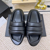 BALMAIN 25S BALMAIN MULES IN BLACK FULL CALFSKIN