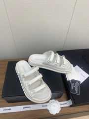 DAD SANDAL IN WHITE LAMBSKIN MULE