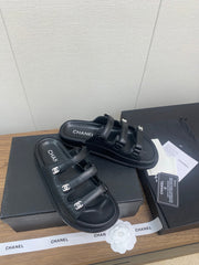 DAD SANDAL IN BLACK LAMBSKIN MULE