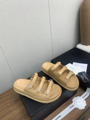 DAD SANDAL IN YELLOW CREAM LAMBSKIN MULE