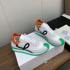 LW FLOW RUNNER SNEAKER WHITE-GREEN SUEDE