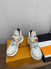 LV ARCHLIGHT SNEAKER BEIGE MIX CAMEL BROWN CALFSKIN