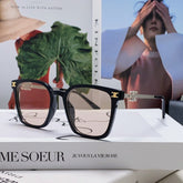 TRIOMPHE SUNGLASS 497818 IN SILVER METAL LIGHT BROWN LENSES