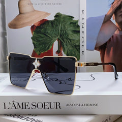 CYCLONE SUNGLASS Z1700U IN GOLD METAL BLACK LENSES