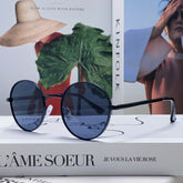 SIGNATURE ROUND SUNGLASS 581383 IN BLACK METAL