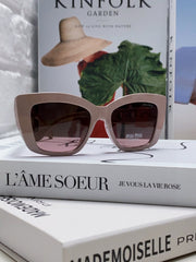 LOGO CAT EYE SUNGLASSES 513003 IN NUDE ACETATE