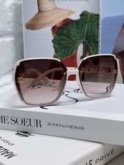 SQUARE SUNGLASSES 632874 IN WHITE ACETATE