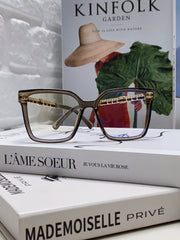 SQUARE SUNGLASSES 632881 IN GRAY CLEAR ACETATE