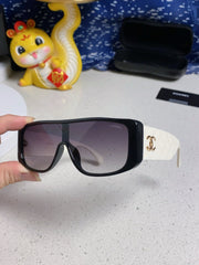 SQUARE SUNGLASSES 641781 IN BLACK ACETATE WHITE FRAME