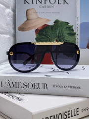 BLACKWOOD SUNGLASSES 567461 IN BLACK ACETATE GOLD METAL