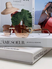 CRYSTAL STUDDED C DE RECTANGULAR FRAME SUNGLASSES 533159 IN METAL