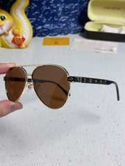 PILOT SUNGLASSES 571634 IN GOLD METAL BROWN LENSES MONOGRAM LOGO