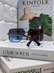 SQUARE SUNGLASSES 570263 IN BLACK METAL GREY SMOKE LENS