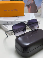 SQUARE SUNGLASSES 570266 IN BLACK METAL LOGO ON LENS
