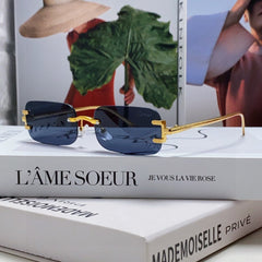 SIGNATURE C DE RECTANGULAR FRAME SUNGLASSES 575776 IN METAL