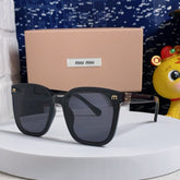 GLIMPSE SQUARE SUNGLASSES 554617 IN BLACK ACETATE BLACK LENS