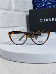 CAT EYE SUNGLASSES CH3393 IN HAVANA ACETATE CLEAR LENSES