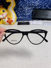 CAT EYE SUNGLASSES CH3393 IN BLACK ACETATE CLEAR LENSES