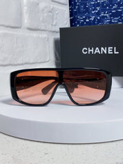 SQUARE SUNGLASSES CH5495 IN BLACK ACETATE ORANGE SMOKE LENSES