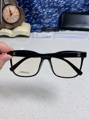 SQUARE SUNGLASSES 3392 IN BLACK ACETATE CLEAR LENSES