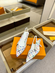 HIGH MULE 4 CM IN WHITE MONOGRAM CALFSKIN