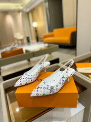 HIGH MULE 4 CM IN WHITE MONOGRAM CALFSKIN