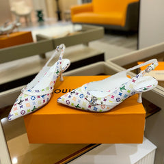 HIGH MULE 4 CM IN WHITE MONOGRAM CALFSKIN