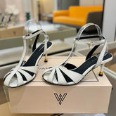 HIGH SANDALS 75 MM IN WHITE CALFSKIN