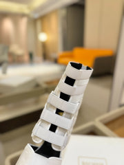 BALMAIN 25S UMA SANDALS 105MM IN WHITE VELCRO AND MESH