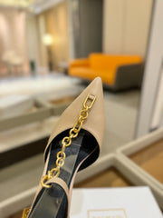 BALMAIN 25S SYNC STILETTOS WITH POINTED TOE 95MM IN BEIGE CALFSKIN