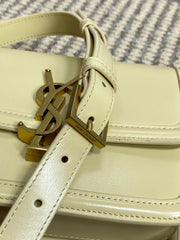 SOLFERINO SMALL SATCHEL 19 IN CANARY YELLOW CALFSKIN GOLD HARDWARE