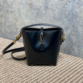 LE 37 MINI BUCKET BAG 15 IN BLACK CALFSKIN GOLD HARDWARE