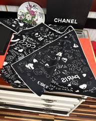 CHANEL 25S SCARF 90 IN SILK 738419