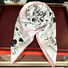 CHANEL 25S SCARF 90 IN SILK 738421