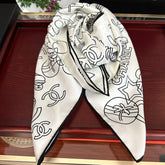 CHANEL 25S SCARF 90 IN SILK 738437