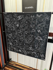 CHANEL 25S SCARF 90 IN SILK 738436