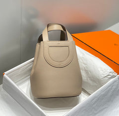 HERMES 25S IN THE LOOP 18 IN LIGHT BROWN CALFSKIN SILVER HARDWARE